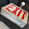 Midcentury Double Sided Exit Sign Pendant Light