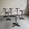 Industrial Brushed Steel Height Adjustable Swivel Stools