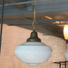 Pair Of Large Milk Glass Library Pendant Lights