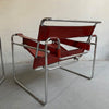 Marcel Breuer Bauhaus Wassily Style Chairs Burgundy Brown Leather