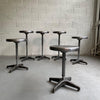 Industrial Brushed Steel Height Adjustable Swivel Stools
