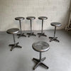 Industrial Brushed Steel Height Adjustable Swivel Stools