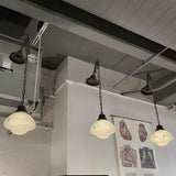 Industrial Holpophane Factory Pendant Lights