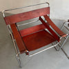 Marcel Breuer Bauhaus Wassily Style Chairs Burgundy Brown Leather