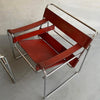 Marcel Breuer Bauhaus Wassily Style Chairs Burgundy Brown Leather