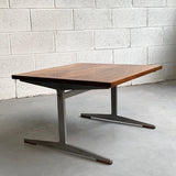 Mid Century Modern Walnut And Steel Coffee Table