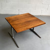 Mid Century Modern Walnut And Steel Coffee Table