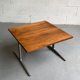 Mid Century Modern Walnut And Steel Coffee Table
