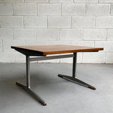 Mid Century Modern Walnut And Steel Coffee Table