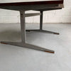 Mid Century Modern Walnut And Steel Coffee Table