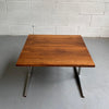 Mid Century Modern Walnut And Steel Coffee Table