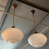 Pair Of Large Milk Glass Library Pendant Lights