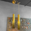 Mid Century Modern Green Glass Cylinder Pendants