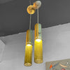 Mid Century Modern Green Glass Cylinder Pendants