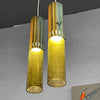 Mid Century Modern Green Glass Cylinder Pendants