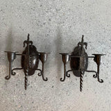 Gothic Revival Cast Iron Candle Wall Sconces