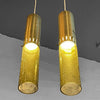Mid Century Modern Green Glass Cylinder Pendants