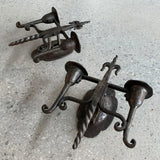 Gothic Revival Cast Iron Candle Wall Sconces