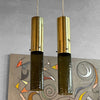Mid Century Modern Green Glass Cylinder Pendants