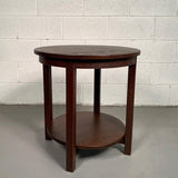 Round Tiered Quarter Sawn Oak Craftsman Table By Stickley
