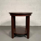 Round Tiered Quarter Sawn Oak Craftsman Table By Stickley