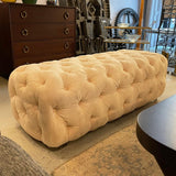 Cream Tufted Ultrasuede Shlomi Haziza Bench