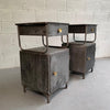 Industrial Brushed Steel Hospital Nightstand Cabinets