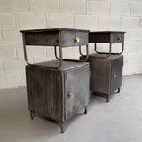 Industrial Brushed Steel Hospital Nightstand Cabinets