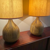 Mid Century Modern Art Pottery Gourd Table Lamps
