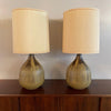 Mid Century Modern Art Pottery Gourd Table Lamps