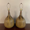 Mid Century Modern Art Pottery Gourd Table Lamps