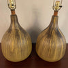 Mid Century Modern Art Pottery Gourd Table Lamps