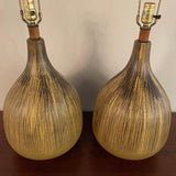 Mid Century Modern Art Pottery Gourd Table Lamps