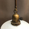 Ornate Milk Glass and Brass Pendants