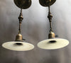 Ornate Milk Glass and Brass Pendants