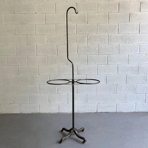 Early 20th Century Industrial Rolling Brushed Steel Transfusion Rack
