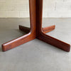 Mid Century Modern Round Walnut Extension Dining Table