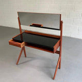 Petite Danish Modern Teak Mirrored Vanity By Arne Vodder