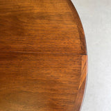 Mid Century Modern Round Walnut Extension Dining Table