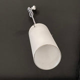 Mid Century Modern Frosted Glass Cylinder Pendant