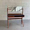 Petite Danish Modern Teak Mirrored Vanity By Arne Vodder