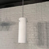 Mid Century Modern Frosted Glass Cylinder Pendant