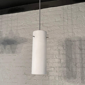 Mid Century Modern Frosted Glass Cylinder Pendant