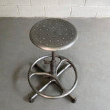 Industrial Brush Steel Adjustable Stool by Cramer
