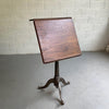 Antique Industrial Oak Artist Rendering Easel With Cast Iron Pedestal Base