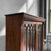 Gothic Oak Glass Front Display Cabinet