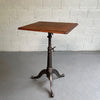 Industrial Antique Oak Artist Rendering Easel With Cast Iron Base