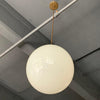 Large Milk Glass Globe Pendant Light