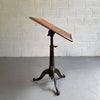 Industrial Antique Oak Artist Rendering Easel With Cast Iron Base
