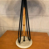 Mid Century Modern Bamboo Table Lamp With String Shade